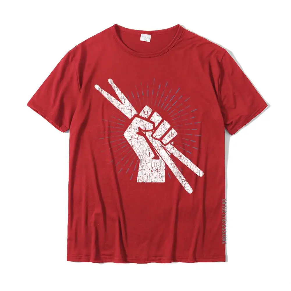 Casual Personalized Mother Day Pure Cotton Round Neck Youth Tops Shirts Normal T Shirt Wholesale Short Sleeve Top T-shirts Drummer Drum Sticks T shirt Percussion Lover Rock Gifts Tee__MZ21049 red