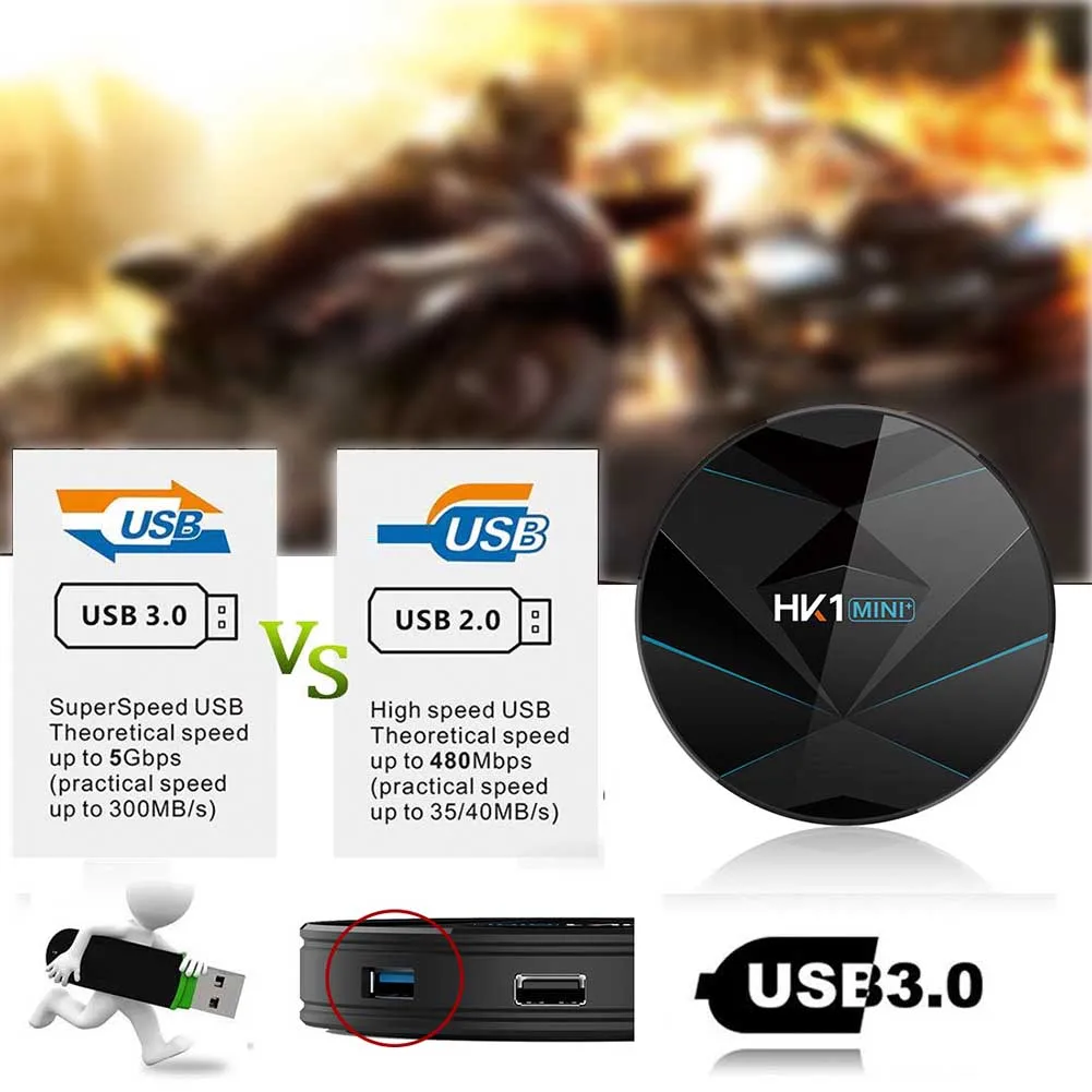 HK1 Мини плюс Смарт USB Четырехъядерный 4K BT Медиа Сеть двойной WiFi для Android 9,0 цифровой высокой четкости стабильная ТВ коробка