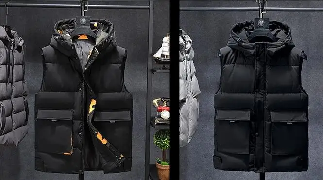 Плюс размер 8XL 7XL 6XL 5XL Камуфляжный зимний теплый хлопковый жилет без рукавов для мужчин осень мужской повседневный колледж плотное худи