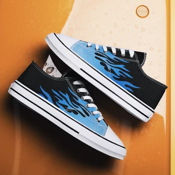 

DISANGA Men Canvas Shoes 2020 Summer Autumn New Fashion Solid Color Men Low Upper Vulcanized Shoes Lace-up Casual Men Sneakers