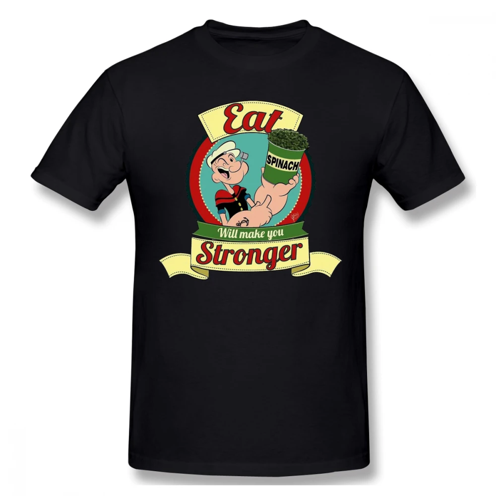 T-Shirt In Cotone Con Stampa Personaggio Principale Popeye The Sailor Comic Books For Men Fashion Streetwear