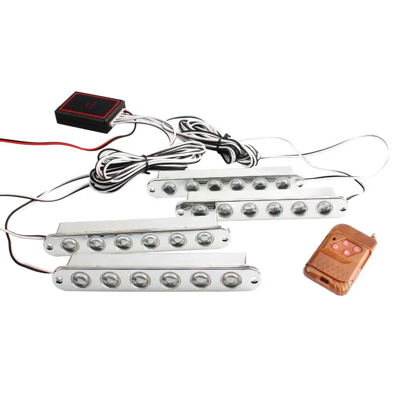 Vehemo 24LED красный синий свет дистанционный Предупреждение ющий свет Средний стробоскопический свет мигающие режимы Hawkeye дневные ходовые огни лампы транспортных средств