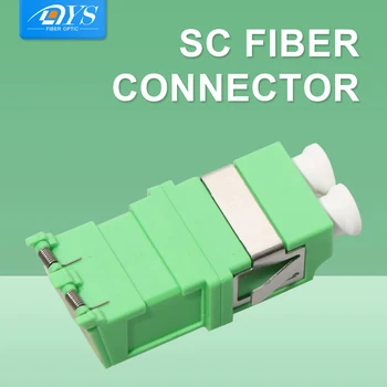

50pcs LC/APC to LC/APC Singlemode Optical Fiber Coupler Plastic Flange FTTH LC Fiber Optic Connector