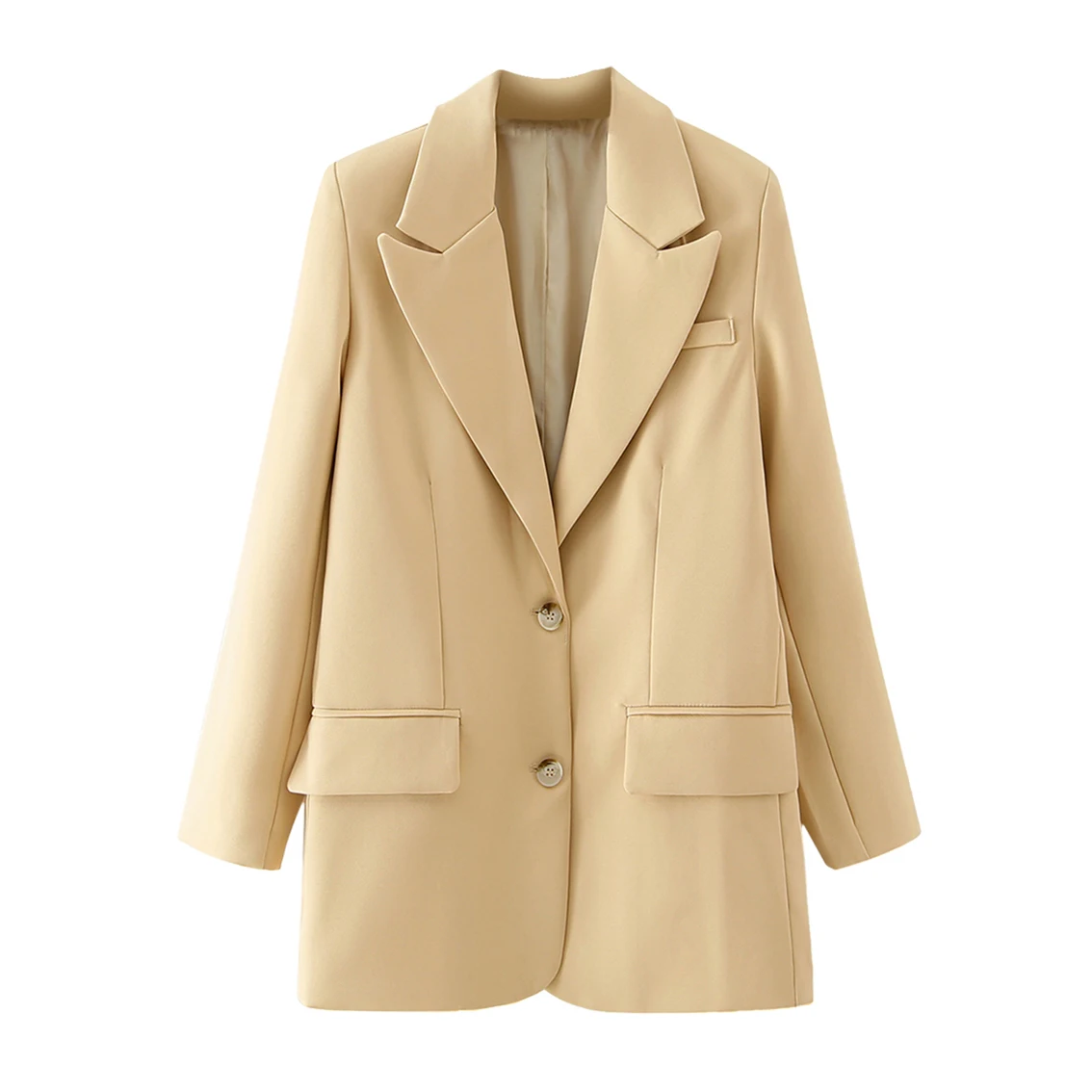 

Single Breasted Women Blazer Coat Autumn Casual Office Ladies Outwear Blazer Streetwear Female Solid Jacket Coat