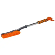 Щетка от снега и льда с мягкой щетиной и двойным скребком+ скребок(77 см) AIRLINE AB-R-03