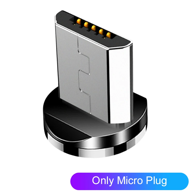 Only Micro USB Plug Магнитный Micro USB кабель со светодиодный для samsung huawei Xiaomi usb type C Магнитный кабель для быстрой зарядки USB C кабели для мобильных телефонов - Цвет: Only Micro USB Plug