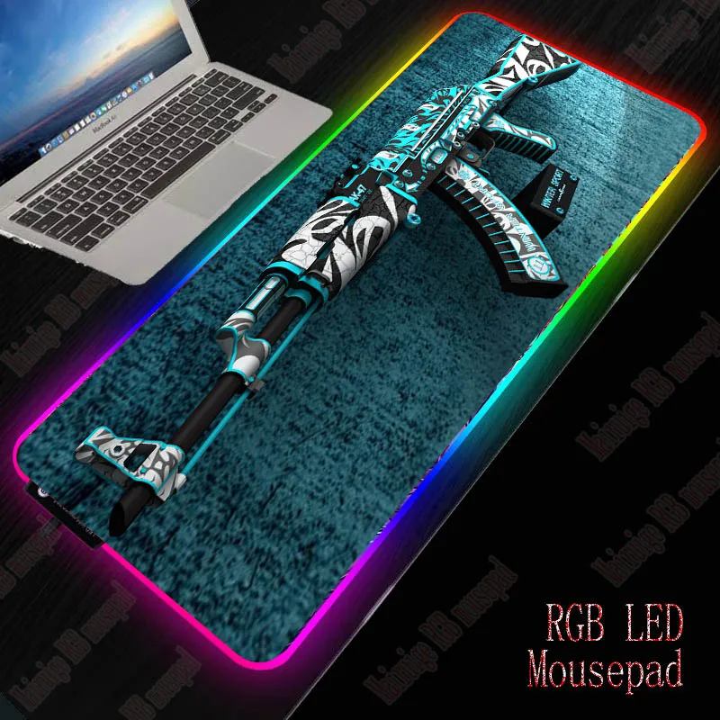 XGZ пистолет большой USB проводной RGB Диммируемый светодиодный игровой коврик для мыши для геймера настольная клавиатура Коврик для мыши для компьютера ноутбука для CSGOj