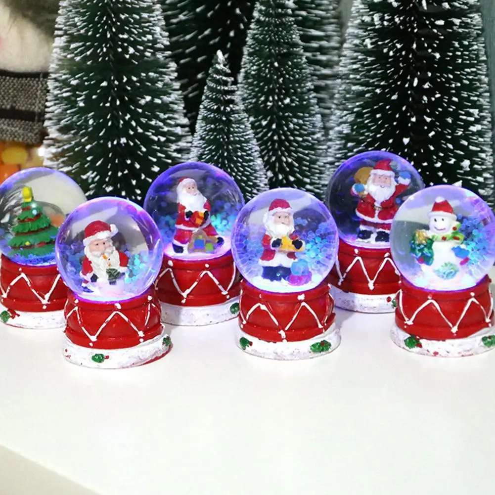 Christmas Luminous Plexiglass Ball Crystal Wishing Ball Ornament for Xmas Tabletop Decor