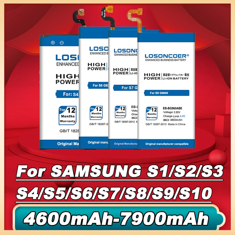 Аккумулятор 7900 мА · ч для Samsung Galaxy S1 S2 S3 S4 S5 S6 S7 S8 S9 S10 I9300 I9500 I9502 G950F G900S G9500 G930F G920F G900F |