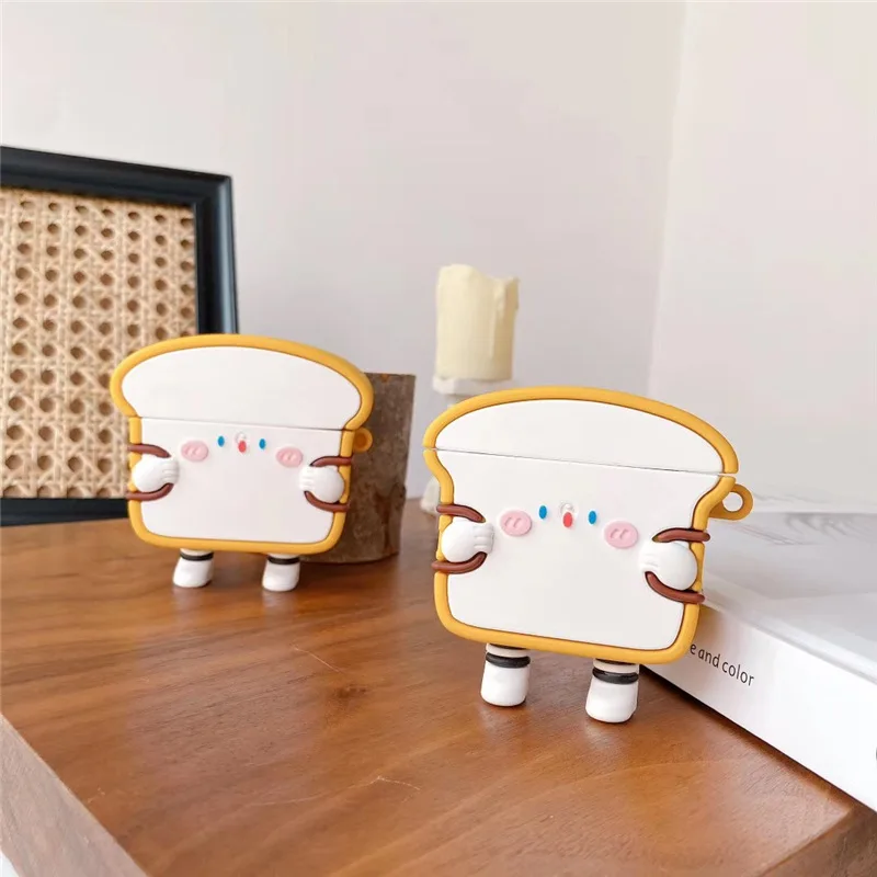 

For AirPod 1 2 Pro Case 3D Toast Bacon Bread Cartoon Soft Silicone Earphone Cases For Apple Airpods Pro Case Cute Cover Funda