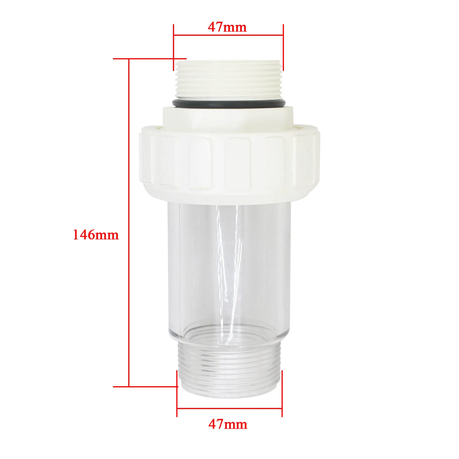 pool sand tank transparent union observation window pipe diameter 50 backwash sight glass for Swimming