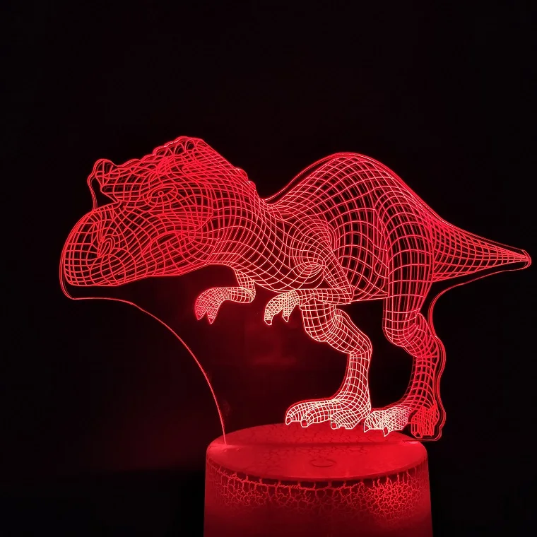 Изменение цвета 3D лампа сенсорный датчик большая голова динозавра персонализированные для дня рождения подарок дропшиппинг светодиодный ночник лампа