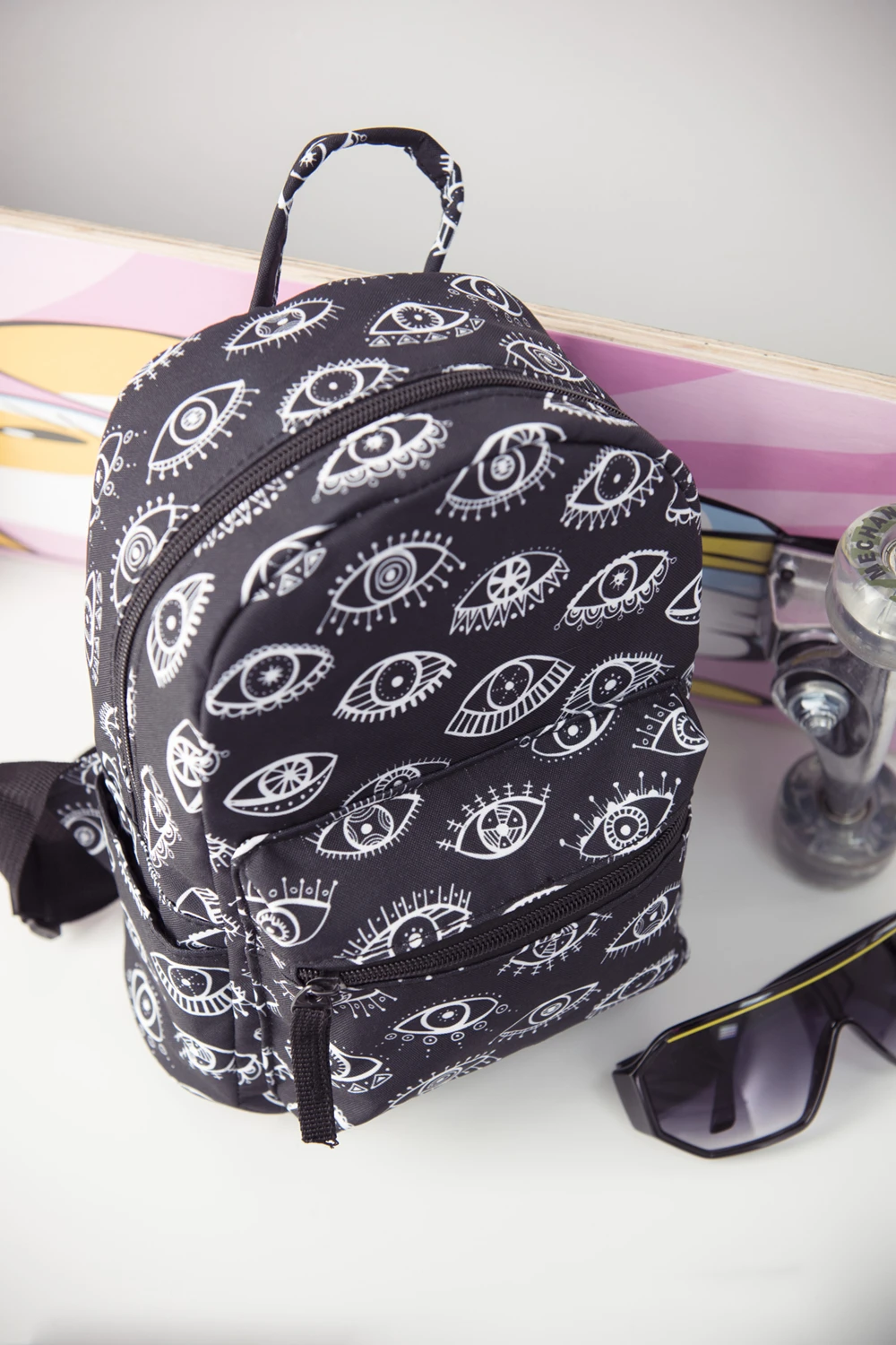 Женский рюкзак Mochila Eyes с черным принтом женская сумка на плечо для подростков Многофункциональный маленький рюкзак школьный рюкзак