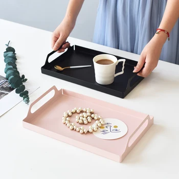 

Nordic simple creative refreshment tray rectangular home living room desktop dessert storage tray decor storage box LB80315