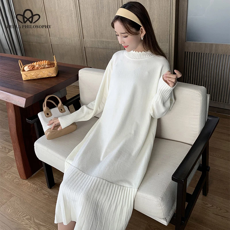 Женское вязаное платье-свитер Bella philosophy зеленое винтажное платье средней длины с