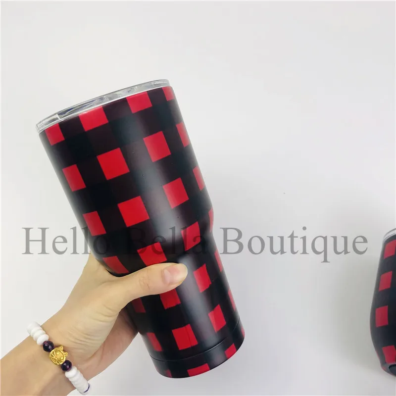 Кружка из нержавеющей стали 30 унций в клетку буйвола с вакуумной изоляцией
