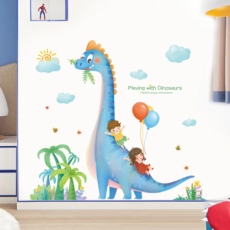 

Cartoon Forest Dinosaur Wall Stickers for Kids Rooms Boys Room Decoration Self-adhesive Bedroom Wall Decal Home Decoration