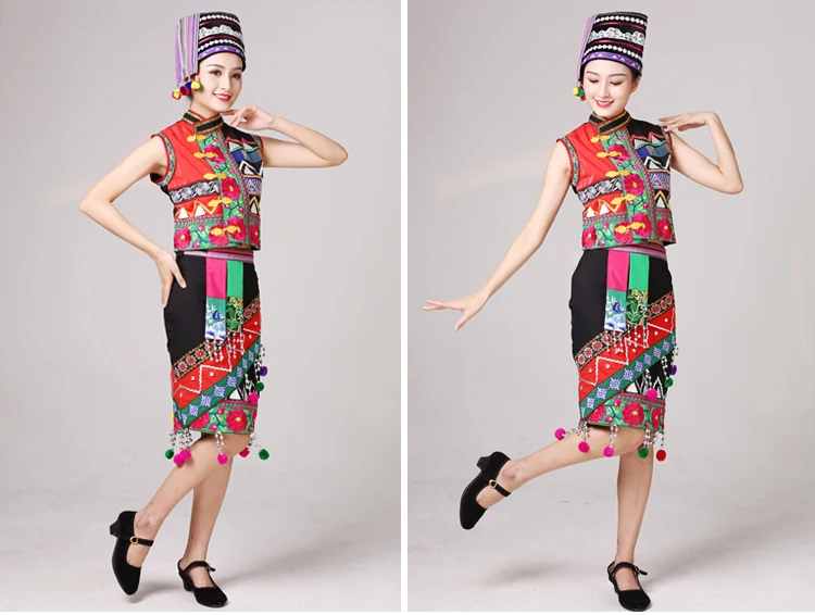 Национальный стиль для женщин традиционные фигурки Тайланда одежда Азии и тихоокеанских острова костюм фестиваль сценическое представление танцевальные платья