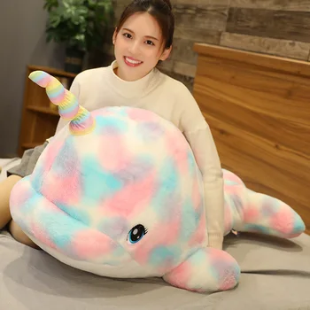 

Rainbow Narwhal Stuffed Toy Colorful fairy Stuffed Sea animals Unicorn Doll toys Colorful Seal Pillow for kids Birthday gift