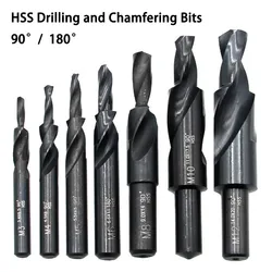 1PC M4--M12 90/180 Degree HSS Counterbore Spiral Step Drill Bit Suitable For Metal/non-metal Drilling Chamfering