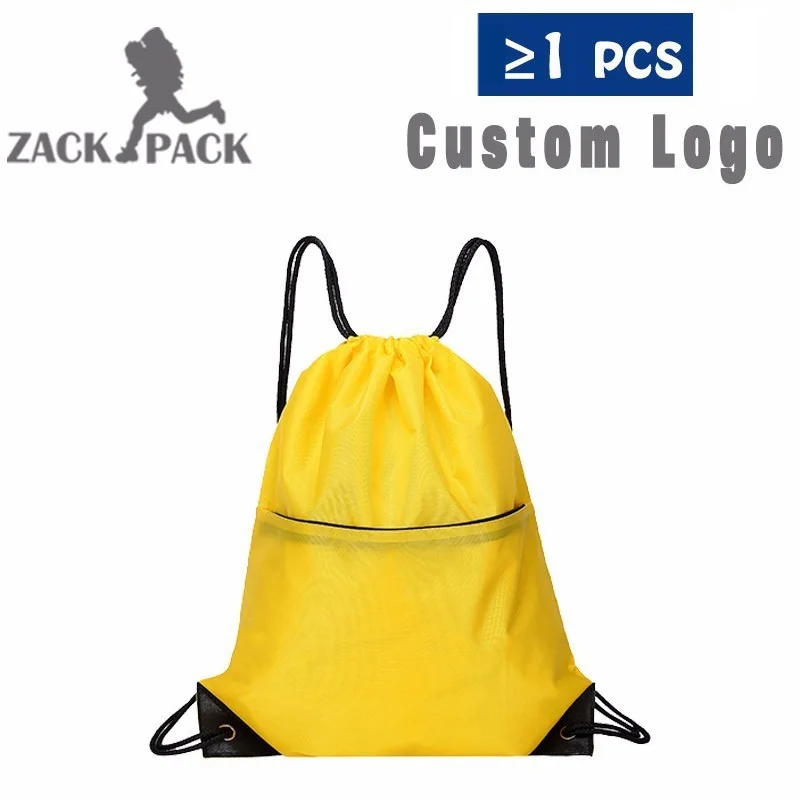 Drawstring Bag Custom Logo Simple Cotton Pouch Training Canvas Backpack Waterproof Sack Mochila Knapsack Bag