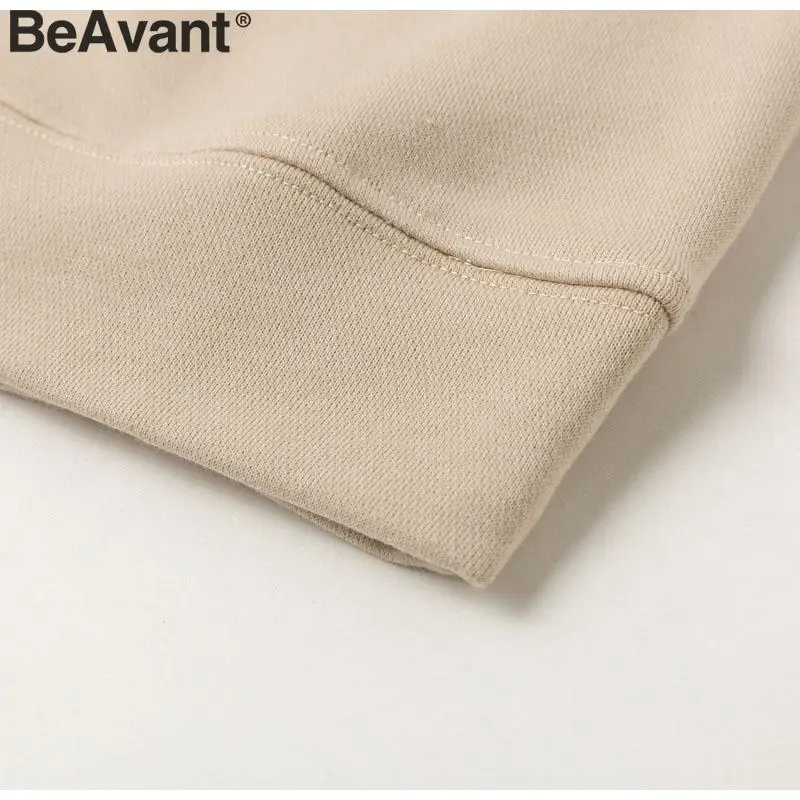 Повседневные уличные футболки BeAvant, женские футболки с длинным рукавом и круглым вырезом, женские топы с принтом, осенне-зимние модные женские футболки