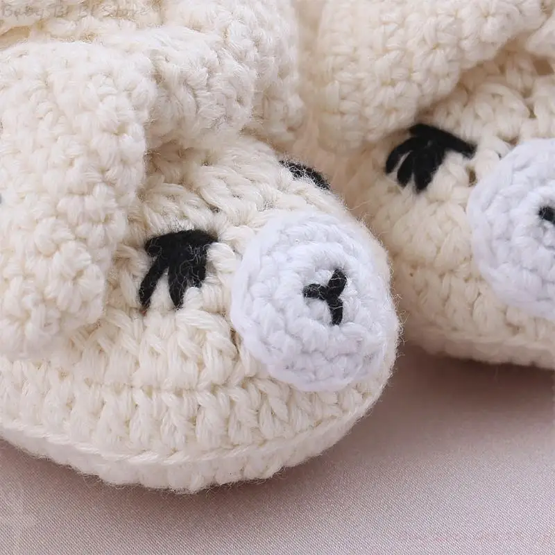 1 Pair 10cm Length Knitted Baby Shoes for Toddler Infant Baby Knitting Crochet Booties Gift for Newborn