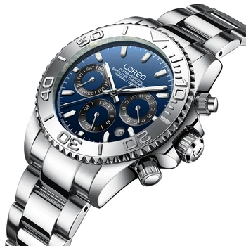 

2020 LOREO brand luxury automatic mechanical watch men's stainless steel waterproof business men's mechanical watch reloj hombre