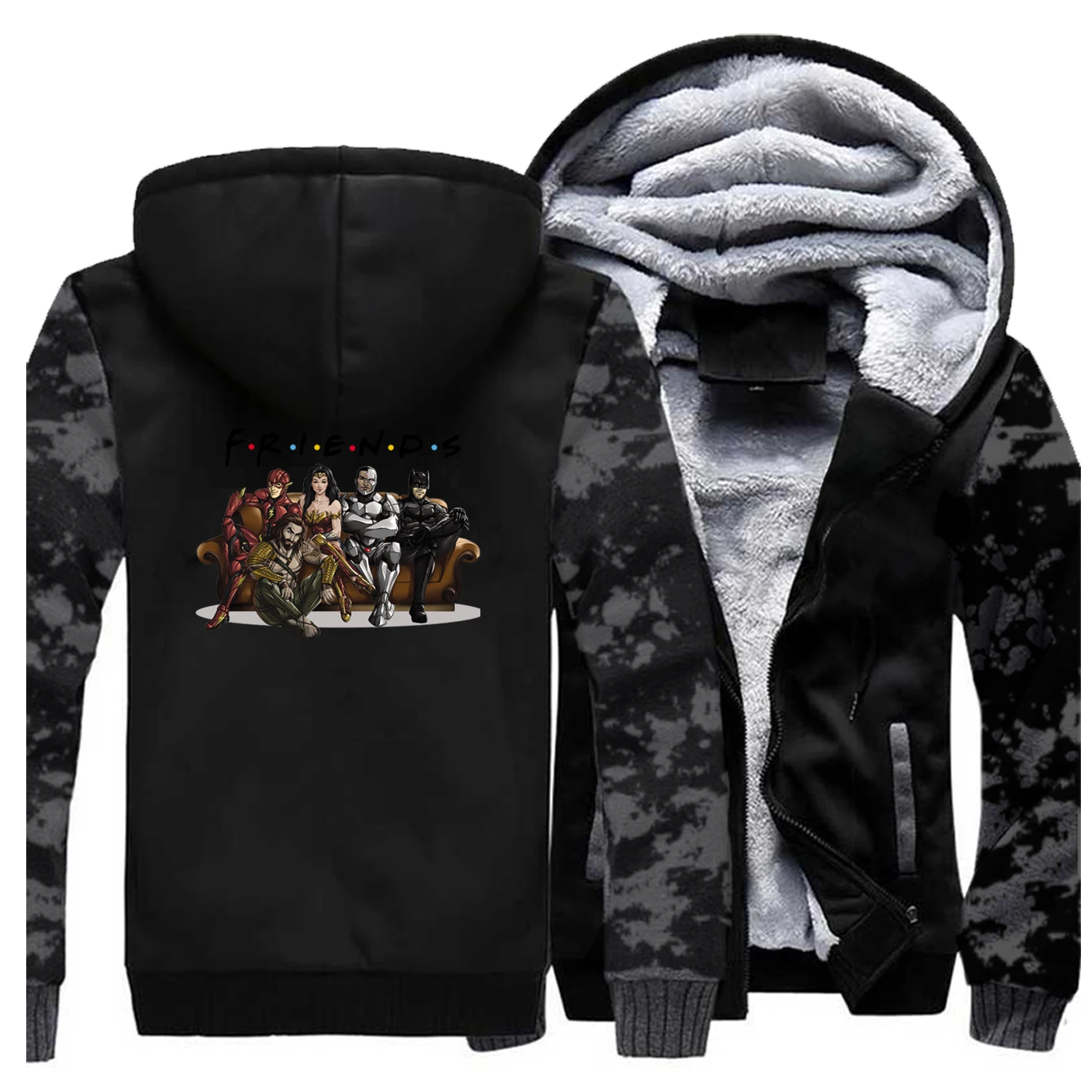 New Winter Cartoon Mens Hoodie The Avengers Sportswear Fashion Print Sweatshirts Raglan Casual Jackets Hoodie Warm Clothing
