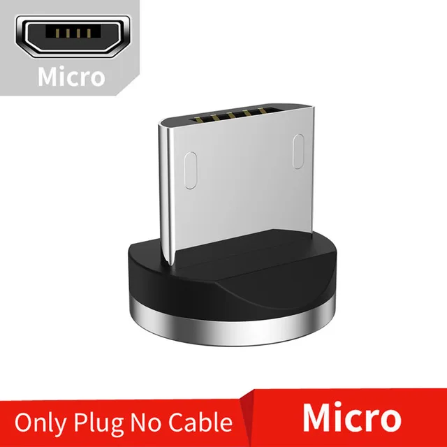 Магнитный usb-кабель 1 м 2 м светодиодный Micro USB type C Магнитный usb-кабель для зарядки для iPhone X 7 8 XS Max XR huawei samsung xiaomi LG - Цвет: Only Micro Plug