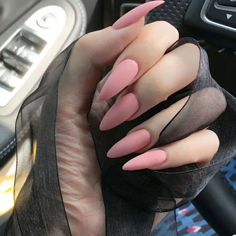 Nusx Matte Pure Color False Nails Popular Designs Glue Long Tip Patch Artificial Nail Chip Extensions 3