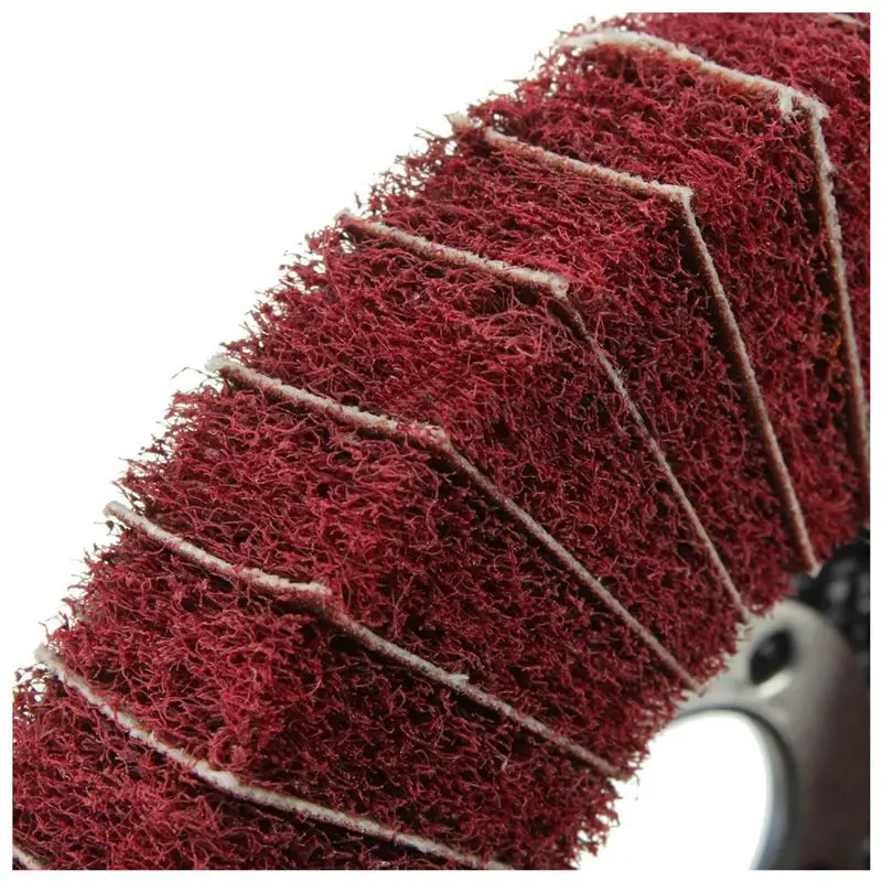 4inch 100mm Diameter Grit Nylon Fiber Flap Polishing Grind Wheel Disc Red
