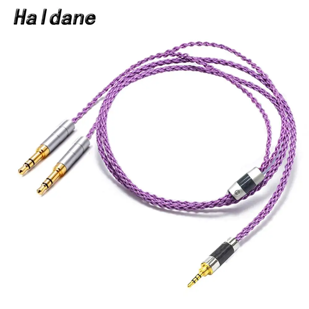 Haldane HIFI 8 Cores Silver Plated Headphone Upgrade Cables for Sundara Aventho focal elegia t1 t5p D7200 D600 D7100MDR Z7