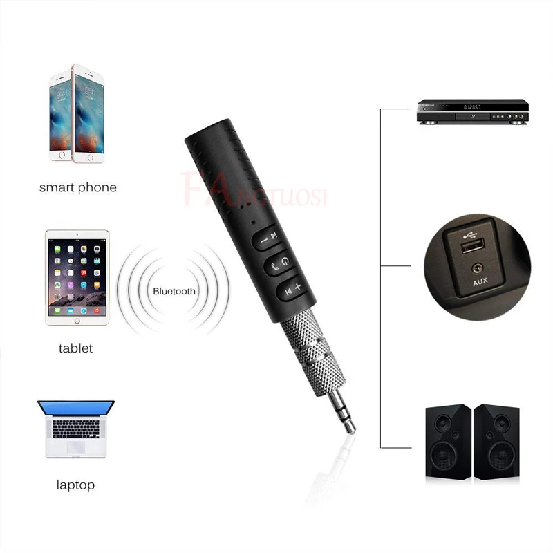 FANGTUOSI 3,5 мм приемник Bluetooth беспроводной адаптер AUX Стерео гарнитура Авто Bluetooth адаптер передатчик аудио приемник