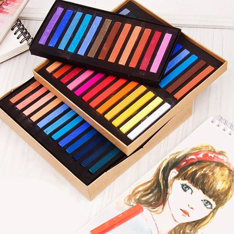 12/24/36/48 Colors Painting Crayons Soft Dry Pastel Set Art DIY Drawing Set Chalk Color Crayon