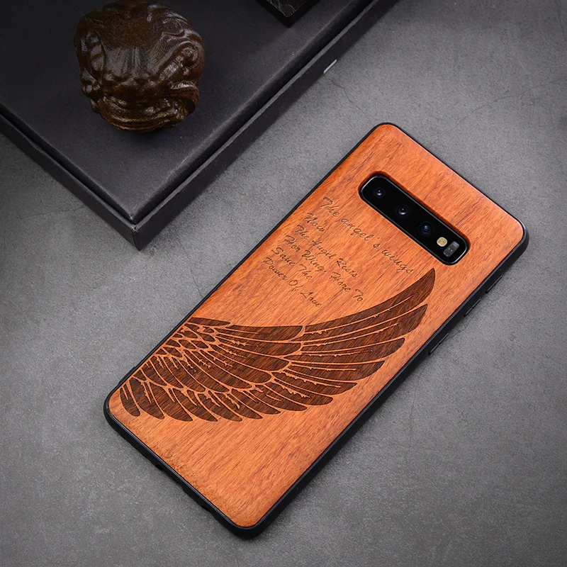 Деревянный ящик для samsung Galaxy S10 S9 Plus Note 10 Plus Note 8 9 деревянный ТПУ чехол для мобильного телефона s Coque резьба на заказ задняя крышка - Цвет: TS