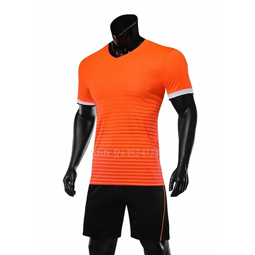 Orange Мужские футбольные майки, Футбольные Детские футбольные формы, молодежный футбольный комплект для взрослых, костюм, рубашки и шорты - Цвет: Orange