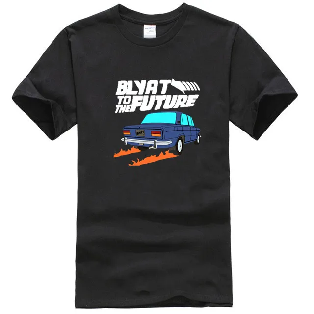 

blyat to the fu ture t shirt printed Short Sleeve Round Collar Vintage Sunlight Humor summer Trend shirt