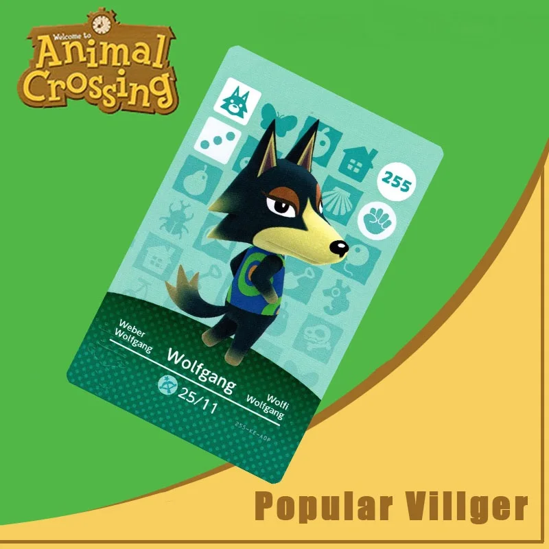 

255 Animal Crossing Amiibo Card Wolfgang Amiibo Card Animal Crossing Series 3 Wolfgang Nfc Card Work for Ns Games Dropshipping