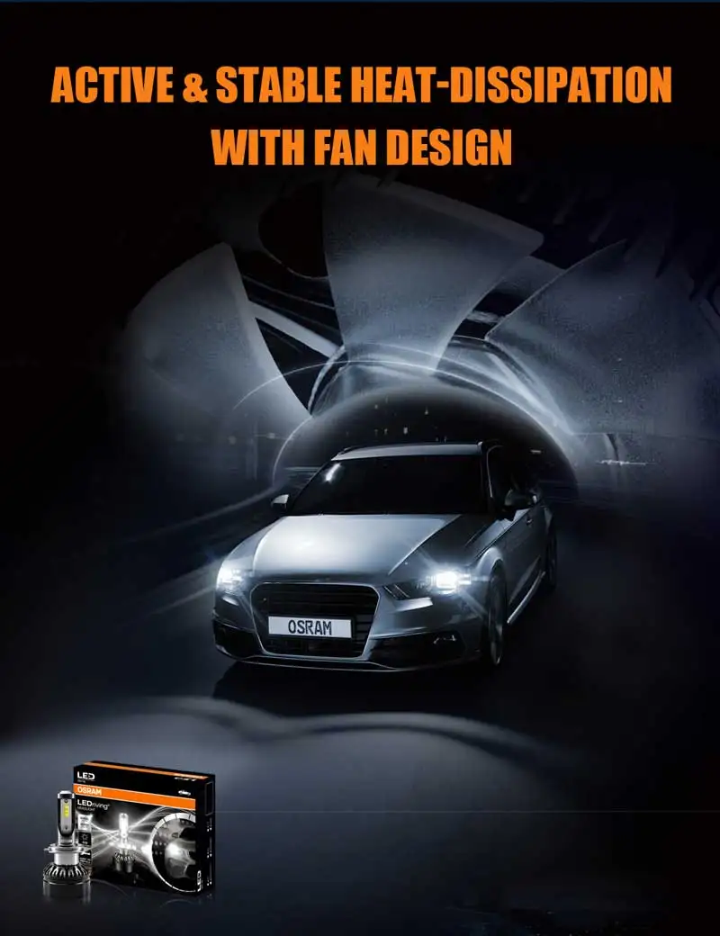 OSRAM H4 светодиодный противотуманный светильник Холодный белый автомобильные передние фары Энергосберегающая лампа 6000K 12V 19W
