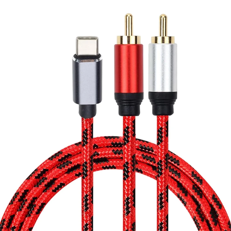 Аудиокабель с разъемом USB Type-C на 2 RCA кабель типа C для колонок Samsung Xiaomi домашних