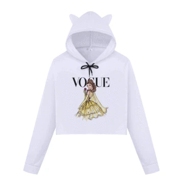 

Fashion Crop Top Women Hoodies Sweatshirts Harajuku VOGUE Princess Print Gothic Hoodie Plus Size Kawaii Hoody Kpop New Arrivals