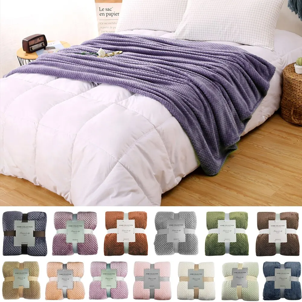 

Super Soft Flannel Blanket Towel Travel Fleece Mesh Portable Car Travel Cover Carpet Aircraft Sofa Use Office Children Blanket