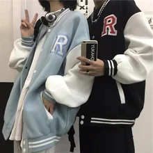 

Students Cardigan Unisex High Quality Baseball Uniform 2021 New Ladies Loose Jacket Couple Tops College Style Men's Coat