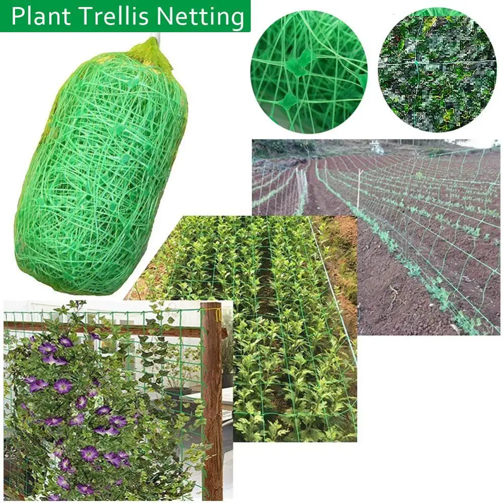 5/10m Garden Fence Green Nylon Net Vegetable Plant Trellis Netting