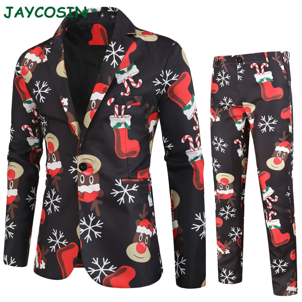 JAYCOSIN, Мужская одежда,, Зимний Рождественский костюм, костюмы из двух частей, мужской модный костюм с длинным рукавом, мужской костюм, Блейзер, Homme 1119