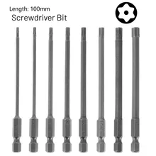 Embout de tournevis électrique Torx magnétique 100, T8 T40 mm, 1 pièce, T8, T9, T10, T15, T20, T25, T30, T40