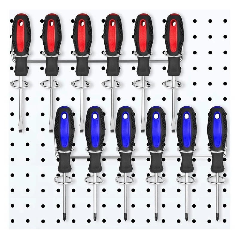 2 Pcs Screwdriver Holder for Pegboard with tool storage rack