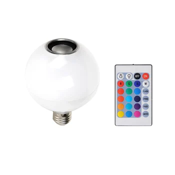 

E27 Smart Dimmable Colored With Remote Control LED Light Bulb Bluetooth Music Home Decor Living Room Ball Shape Color Changing