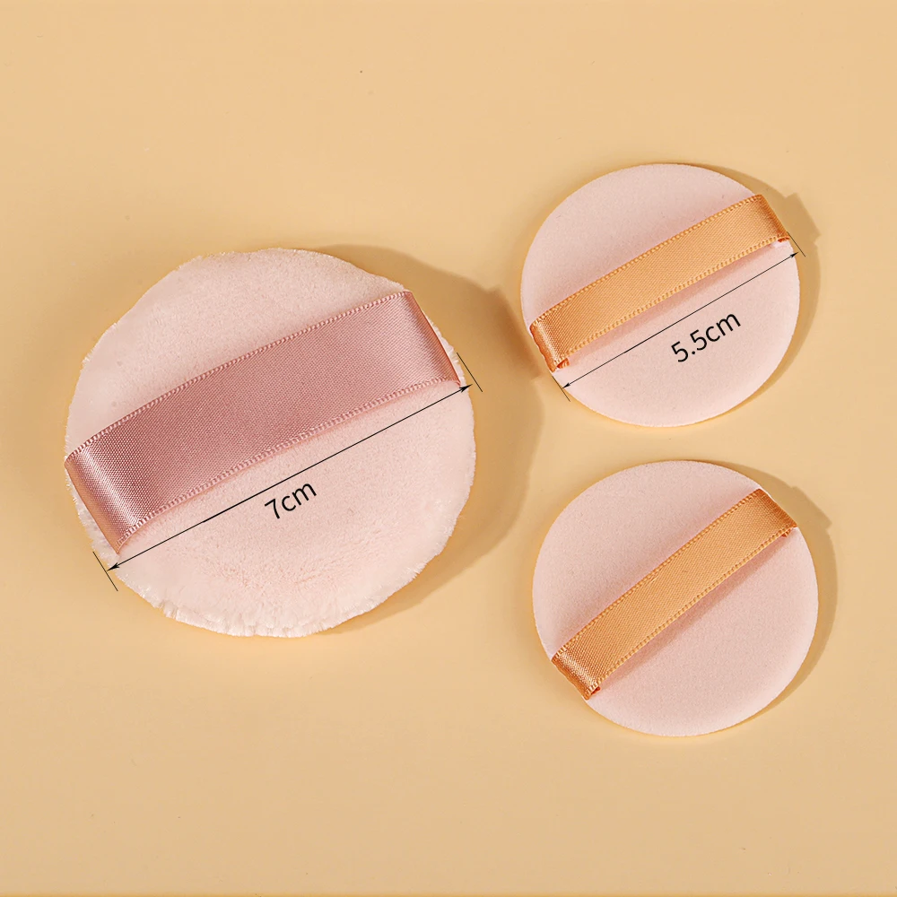 OVW Professional Flocking Round Shape Facial Body Powder Foundation Puff Portable Soft Cosmetic Puff Makeup Loose Powder Sponge 5